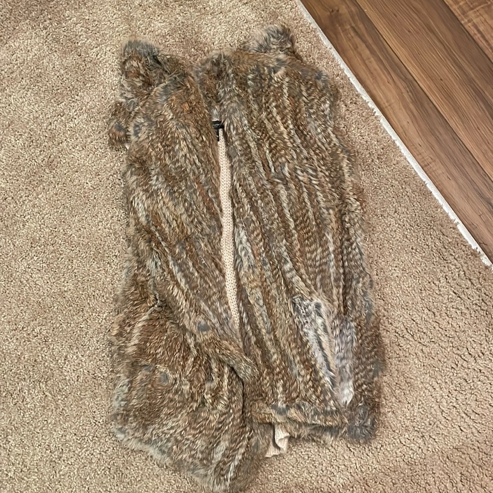 Rabbit fur cashmere vest